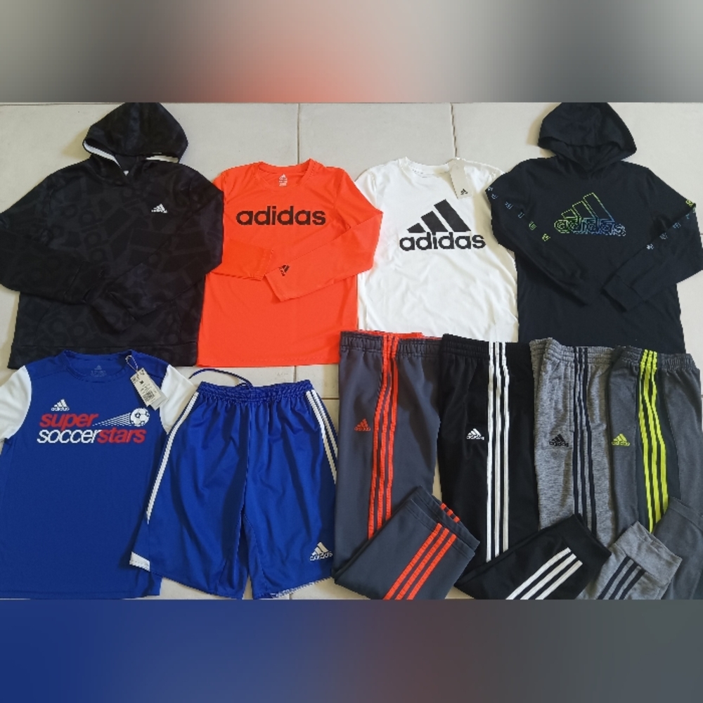 ADIDAS BOYS SIZE MEDIUM BACK TO SCHOOL (2 NEW) CLOTHING BUNDLE EUC!